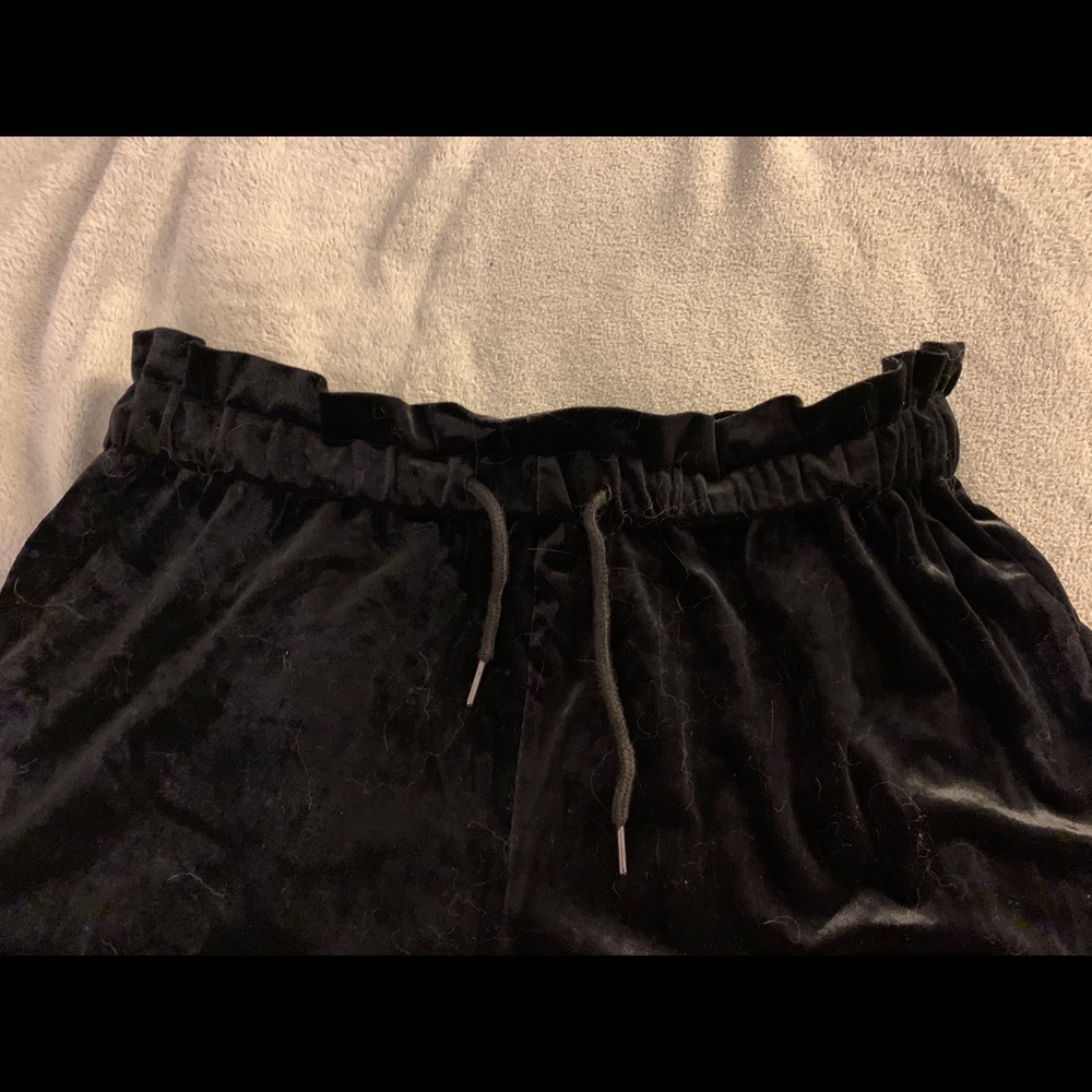 Black velvet shorts